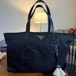 Prada Black Nylon Tote with Tassel